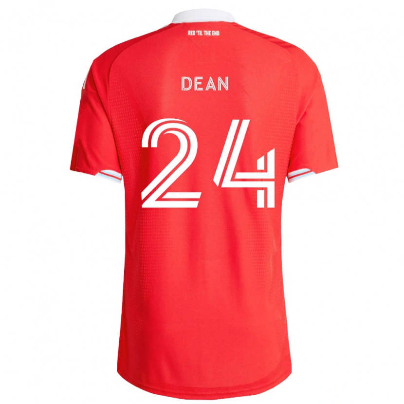 Danxen Børn Jonathan Dean #24 Rød Dyb Blå Hvid Hjemmebane Spillertrøjer 2026/27 Trøje T-Shirt