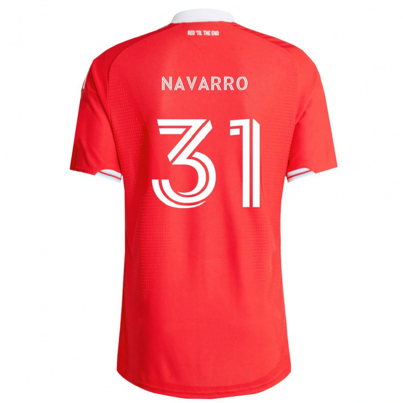 Danxen Børn Federico Navarro #31 Rød Dyb Blå Hvid Hjemmebane Spillertrøjer 2026/27 Trøje T-Shirt
