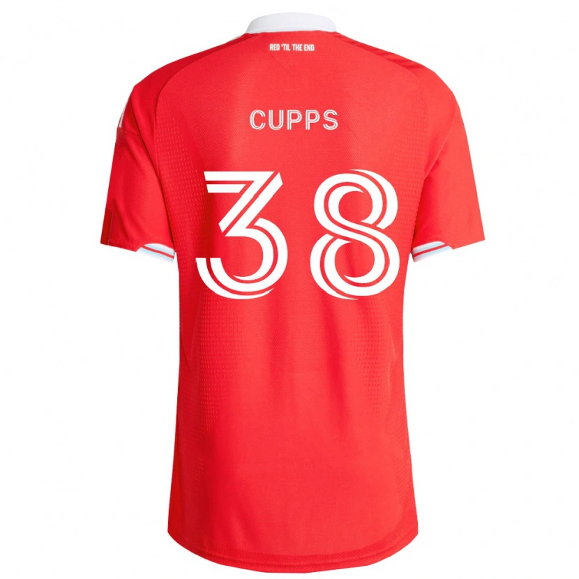 Danxen Børn Christopher Cupps #38 Rød Dyb Blå Hvid Hjemmebane Spillertrøjer 2026/27 Trøje T-Shirt