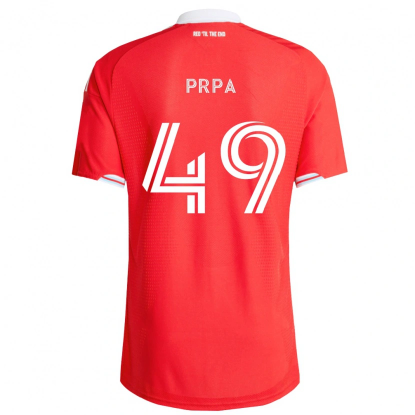 Danxen Børn Luka Prpa #49 Rød Dyb Blå Hvid Hjemmebane Spillertrøjer 2026/27 Trøje T-Shirt