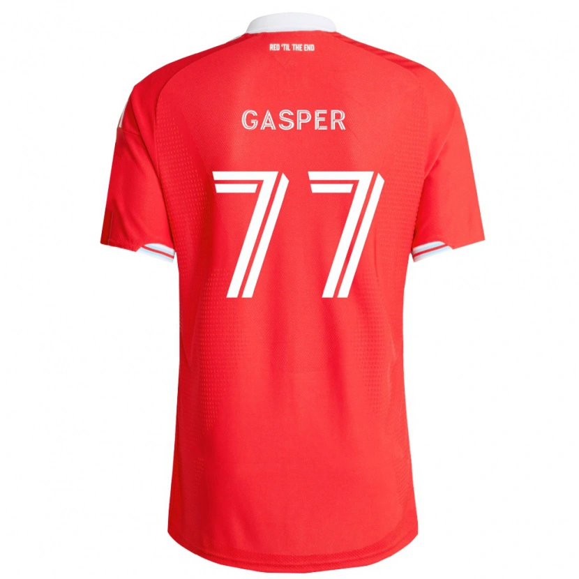 Danxen Børn Chase Gasper #77 Rød Dyb Blå Hvid Hjemmebane Spillertrøjer 2026/27 Trøje T-Shirt