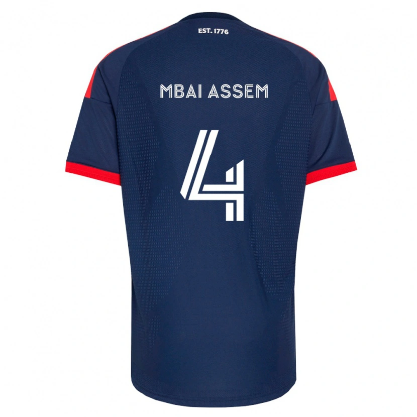 Danxen Børn Chris Mbaï-Assem #4 Kongelig Blå Rød Hvid Hjemmebane Spillertrøjer 2026/27 Trøje T-Shirt
