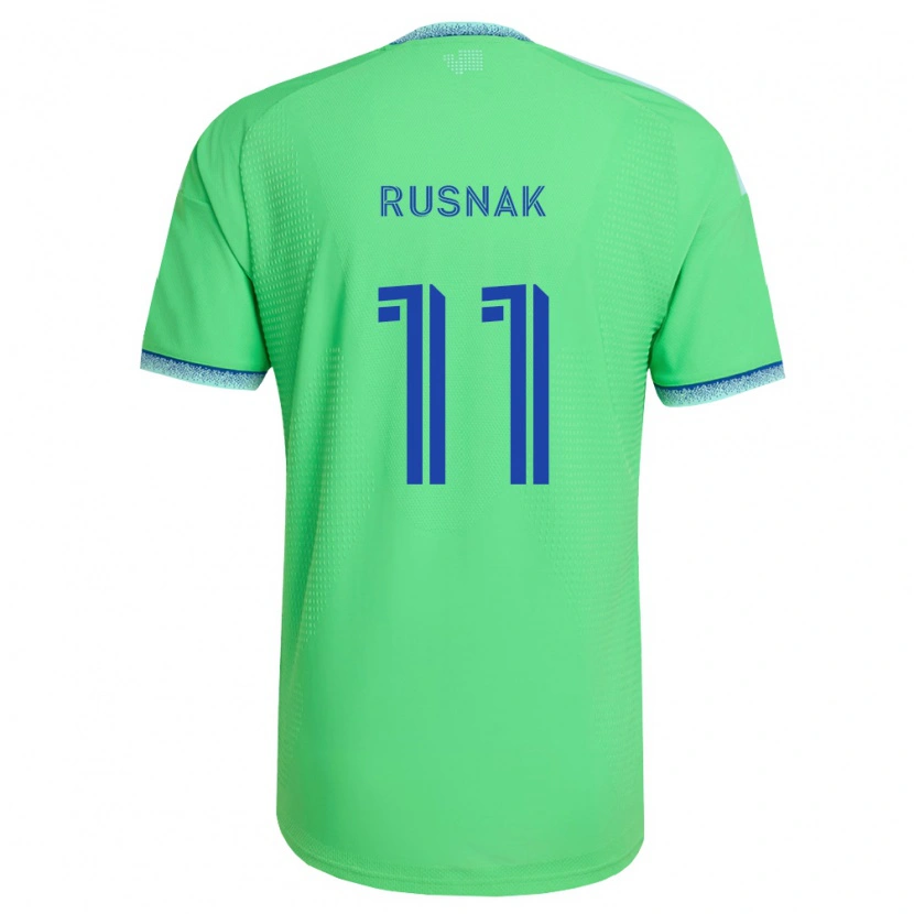 Danxen Børn Albert Rusnák #11 Grøn Lyseblå Hjemmebane Spillertrøjer 2026/27 Trøje T-Shirt