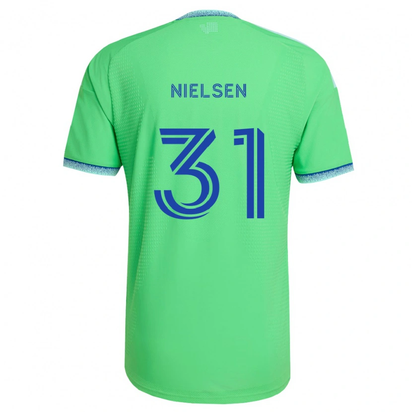 Danxen Børn Madeline Nielsen #31 Grøn Lyseblå Hjemmebane Spillertrøjer 2026/27 Trøje T-Shirt