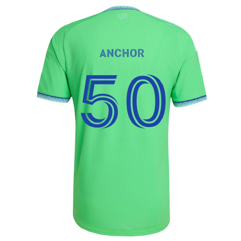 Danxen Børn Max Anchor #50 Grøn Lyseblå Hjemmebane Spillertrøjer 2026/27 Trøje T-Shirt