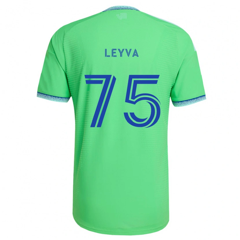 Danxen Børn Danny Leyva #75 Grøn Lyseblå Hjemmebane Spillertrøjer 2026/27 Trøje T-Shirt