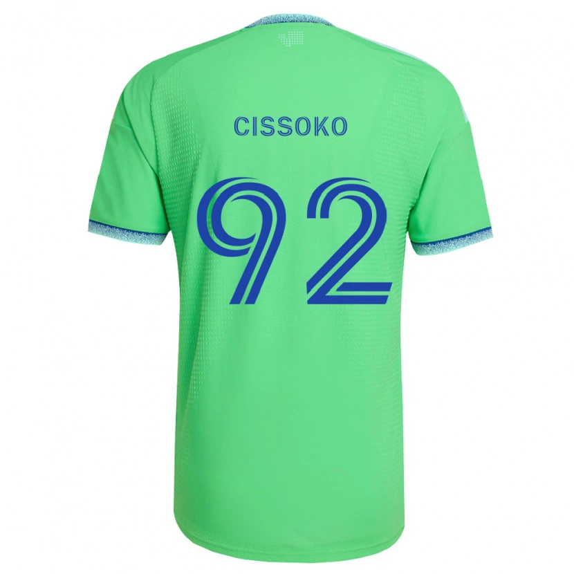 Danxen Børn Abdoulaye Cissoko #92 Grøn Lyseblå Hjemmebane Spillertrøjer 2026/27 Trøje T-Shirt
