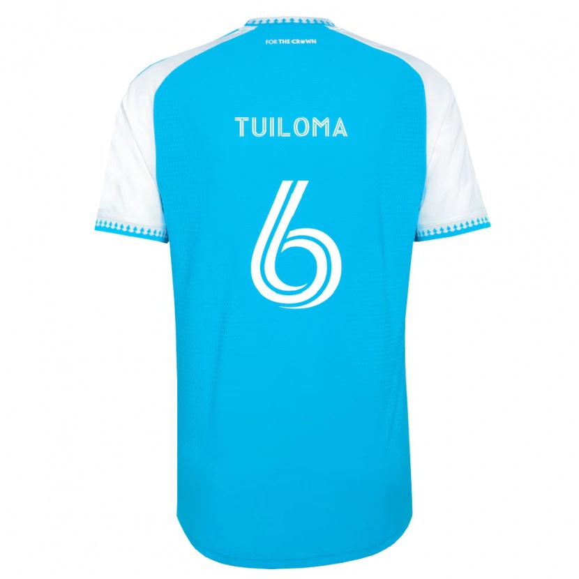 Danxen Børn Bill Tuiloma #6 Himmelblå Hvid Sort Hjemmebane Spillertrøjer 2026/27 Trøje T-Shirt