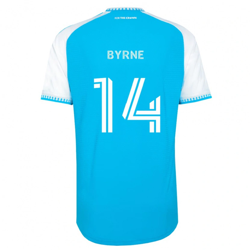 Danxen Børn Nathan Byrne #14 Himmelblå Hvid Sort Hjemmebane Spillertrøjer 2026/27 Trøje T-Shirt