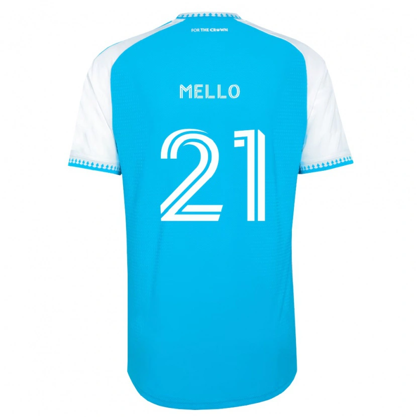 Danxen Børn Vinicius Mello #21 Himmelblå Hvid Sort Hjemmebane Spillertrøjer 2026/27 Trøje T-Shirt