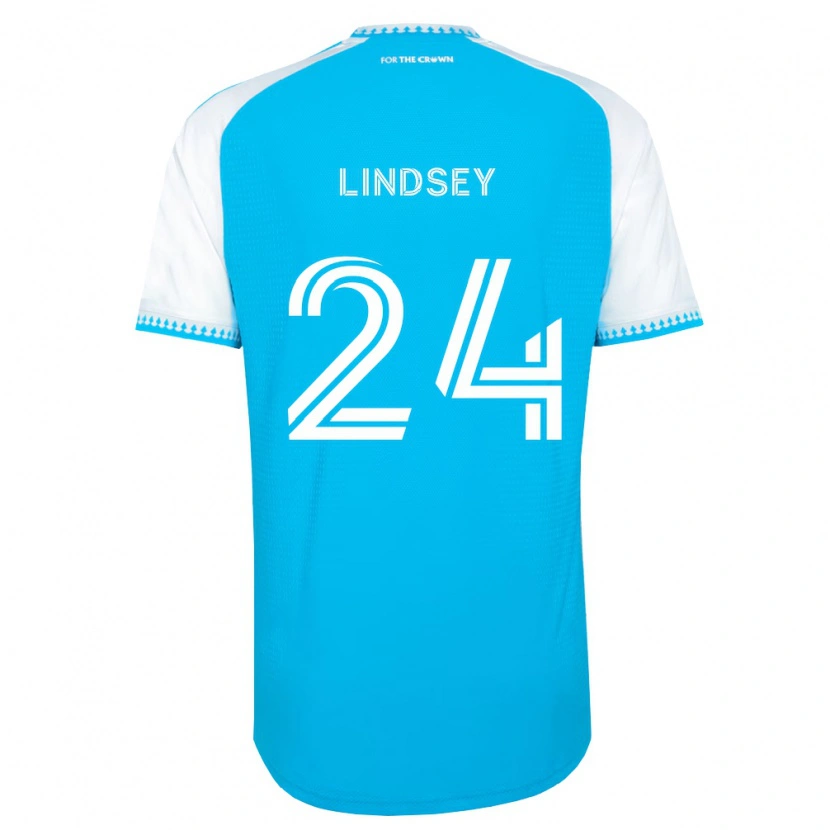 Danxen Børn Jaylin Lindsey #24 Himmelblå Hvid Sort Hjemmebane Spillertrøjer 2026/27 Trøje T-Shirt