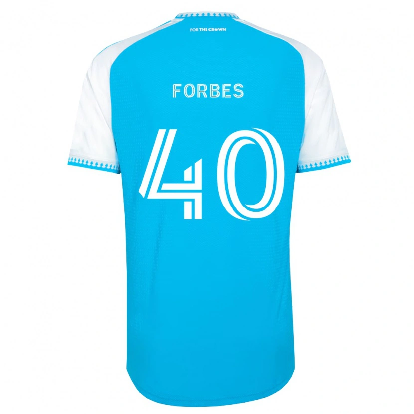 Danxen Børn Jahlane Forbes #40 Himmelblå Hvid Sort Hjemmebane Spillertrøjer 2026/27 Trøje T-Shirt