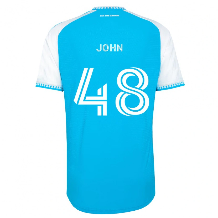 Danxen Børn Aron John #48 Himmelblå Hvid Sort Hjemmebane Spillertrøjer 2026/27 Trøje T-Shirt