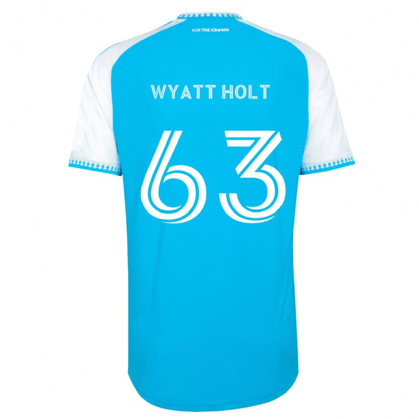 Danxen Børn Wyatt Holt #63 Himmelblå Hvid Sort Hjemmebane Spillertrøjer 2026/27 Trøje T-Shirt