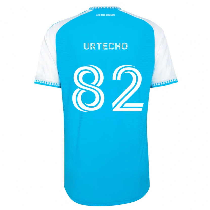 Danxen Børn Brendan Urtecho #82 Himmelblå Hvid Sort Hjemmebane Spillertrøjer 2026/27 Trøje T-Shirt