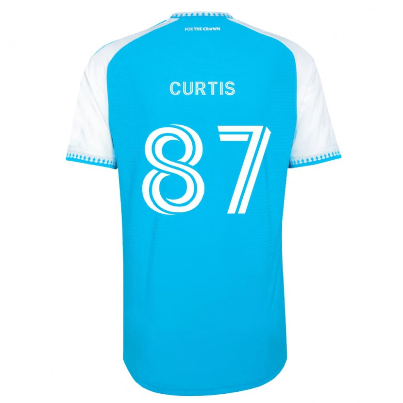 Danxen Børn Ethan Curtis #87 Himmelblå Hvid Sort Hjemmebane Spillertrøjer 2026/27 Trøje T-Shirt