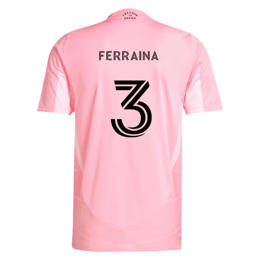 Danxen Børn Giovanni Ferraina #3 Pink Sort Hjemmebane Spillertrøjer 2026/27 Trøje T-Shirt