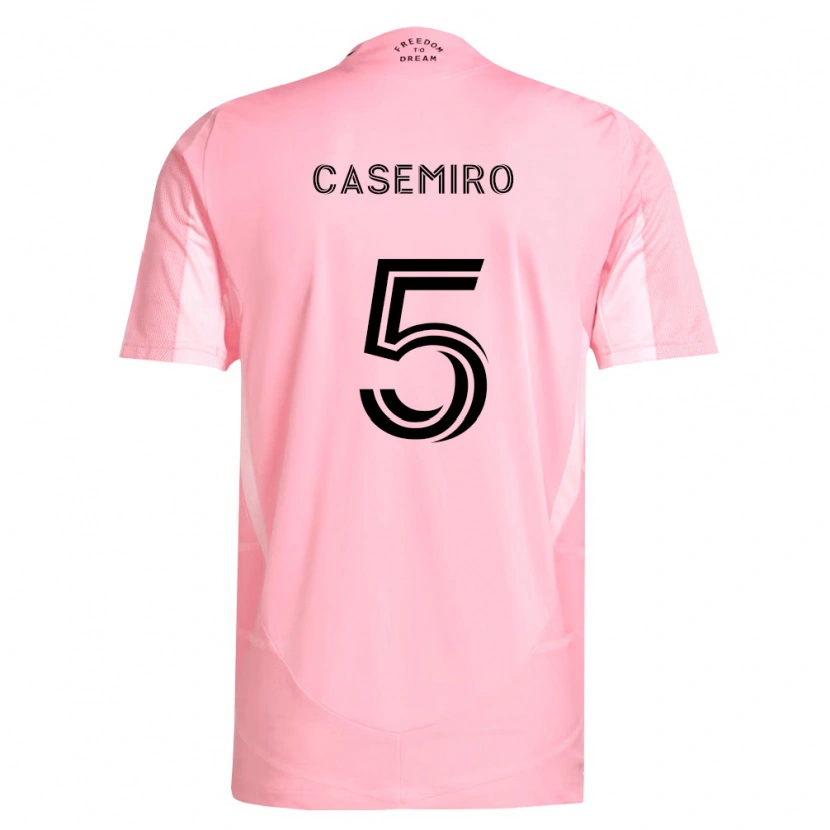 Danxen Børn Casemiro #5 Pink Sort Hjemmebane Spillertrøjer 2026/27 Trøje T-Shirt
