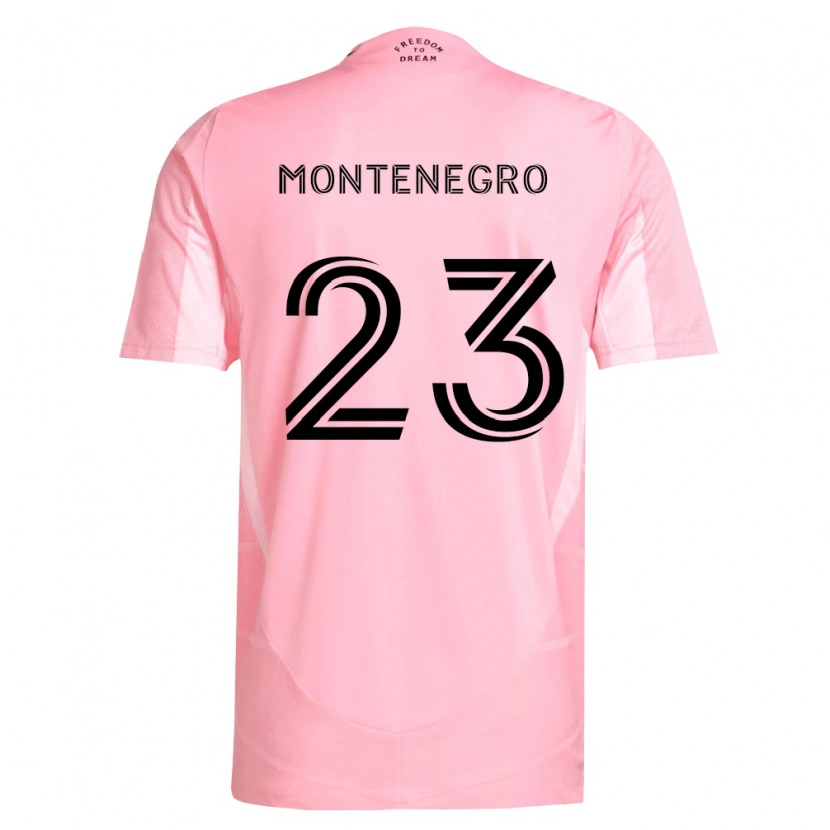 Danxen Børn Ricardo Montenegro #23 Pink Sort Hjemmebane Spillertrøjer 2026/27 Trøje T-Shirt