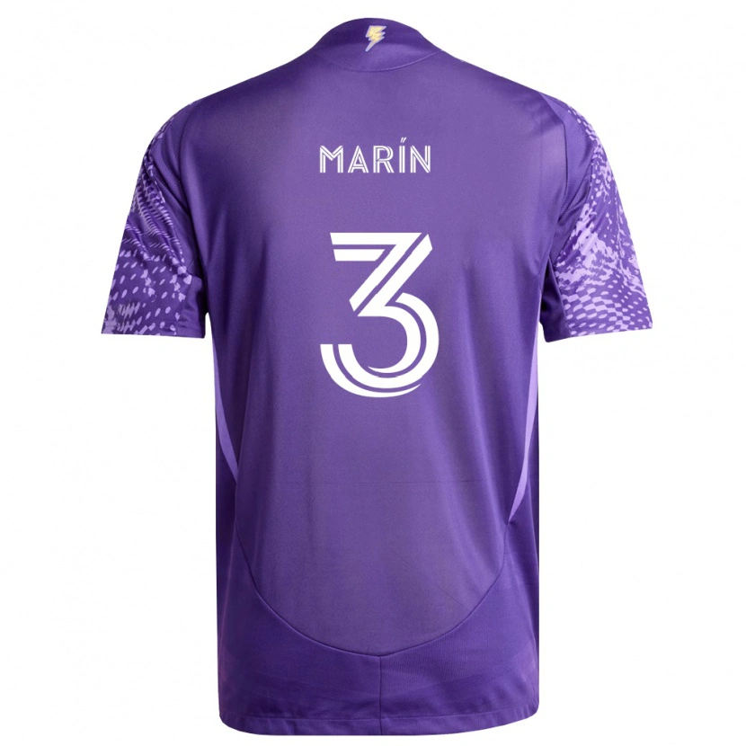 Danxen Børn Adrián Marín #3 Lilla Hvid Hjemmebane Spillertrøjer 2026/27 Trøje T-Shirt