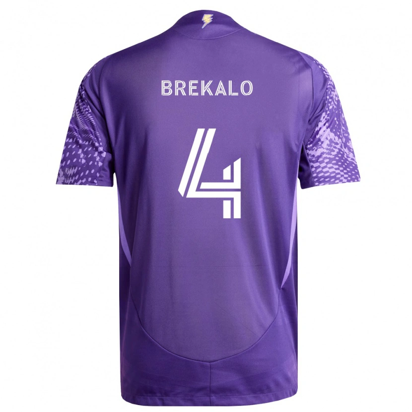 Danxen Børn David Brekalo #4 Lilla Hvid Hjemmebane Spillertrøjer 2026/27 Trøje T-Shirt