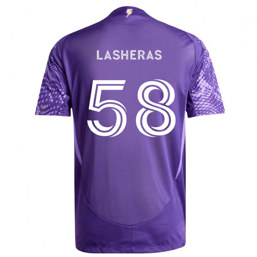 Danxen Børn Nicolas Lasheras #58 Lilla Hvid Hjemmebane Spillertrøjer 2026/27 Trøje T-Shirt