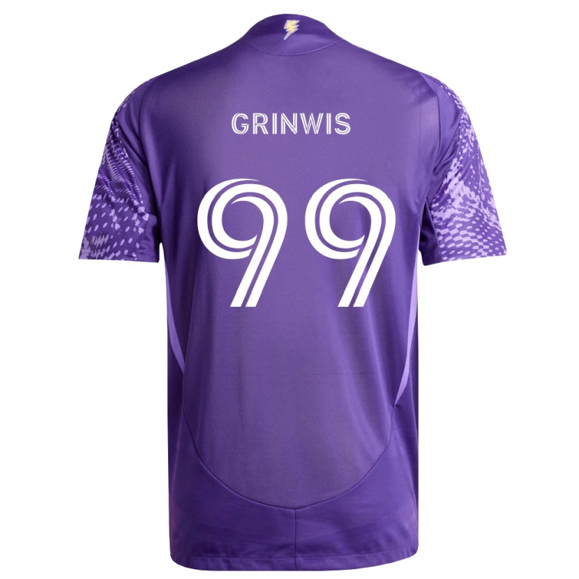 Danxen Børn Adam Grinwis #99 Lilla Hvid Hjemmebane Spillertrøjer 2026/27 Trøje T-Shirt