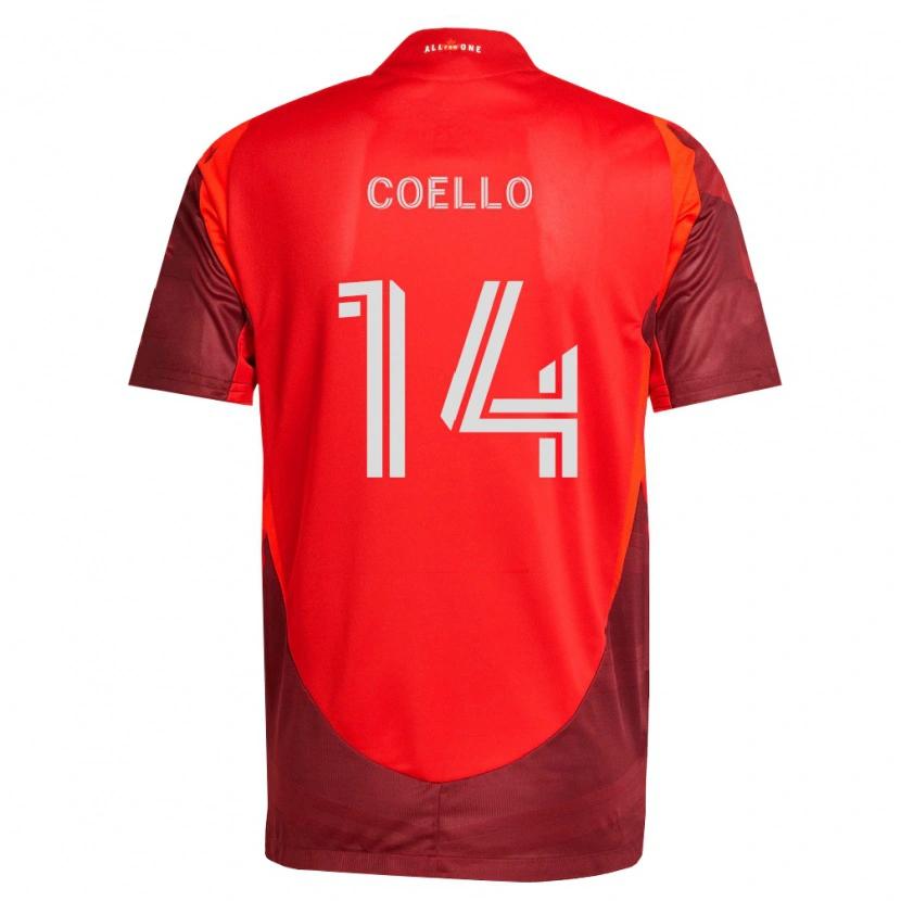 Danxen Børn Alonso Coello #14 Vinrød Rød Hjemmebane Spillertrøjer 2026/27 Trøje T-Shirt