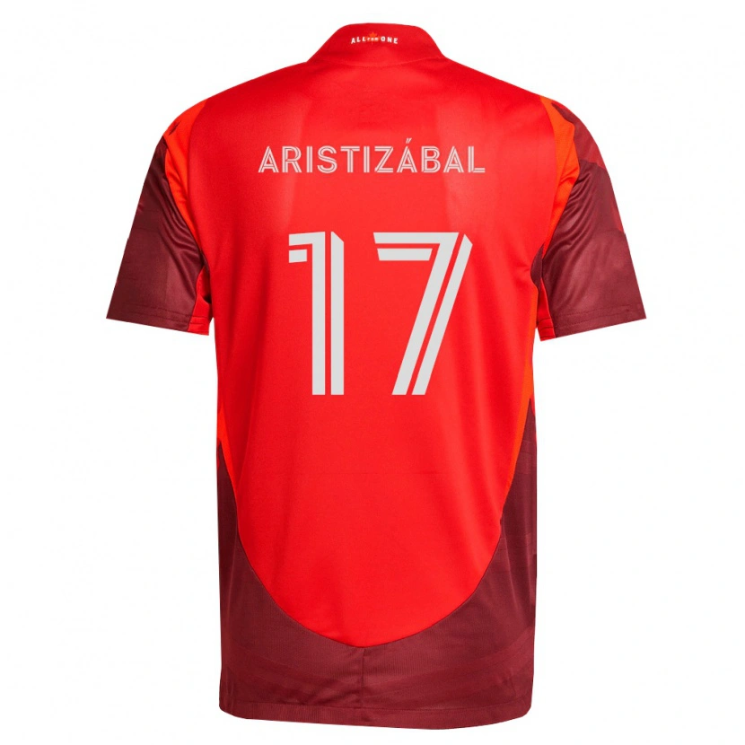 Danxen Børn Emilio Aristizábal #17 Vinrød Rød Hjemmebane Spillertrøjer 2026/27 Trøje T-Shirt