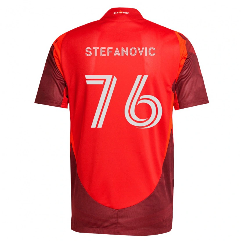 Danxen Børn Lazar Stefanović #76 Vinrød Rød Hjemmebane Spillertrøjer 2026/27 Trøje T-Shirt
