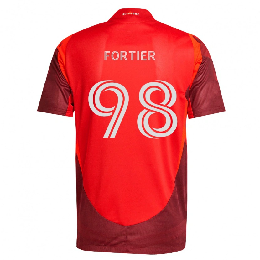 Danxen Børn Kristjan Fortier #98 Vinrød Rød Hjemmebane Spillertrøjer 2026/27 Trøje T-Shirt