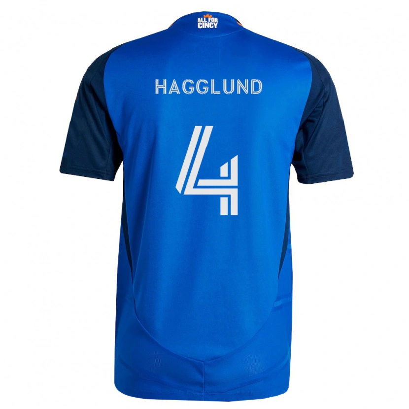 Danxen Børn Nick Hagglund #4 Kongelig Blå Orange Hjemmebane Spillertrøjer 2026/27 Trøje T-Shirt
