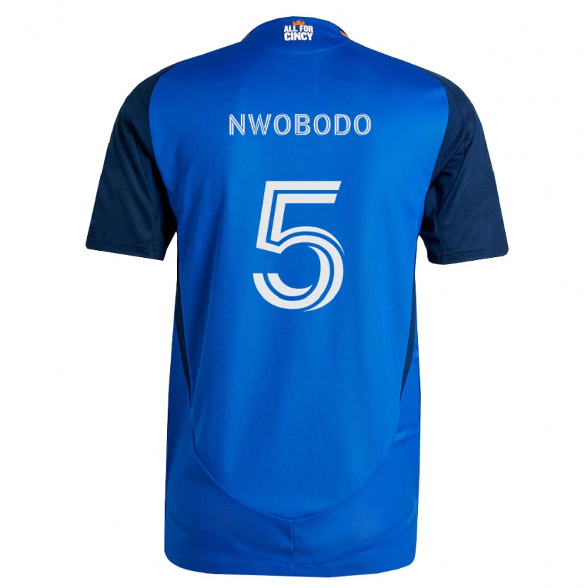 Danxen Børn Obinna Nwobodo #5 Kongelig Blå Orange Hjemmebane Spillertrøjer 2026/27 Trøje T-Shirt
