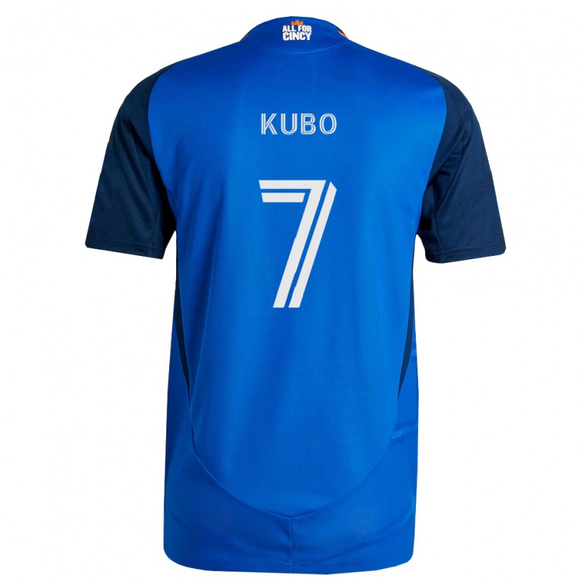 Danxen Børn Yuya Kubo #7 Kongelig Blå Orange Hjemmebane Spillertrøjer 2026/27 Trøje T-Shirt