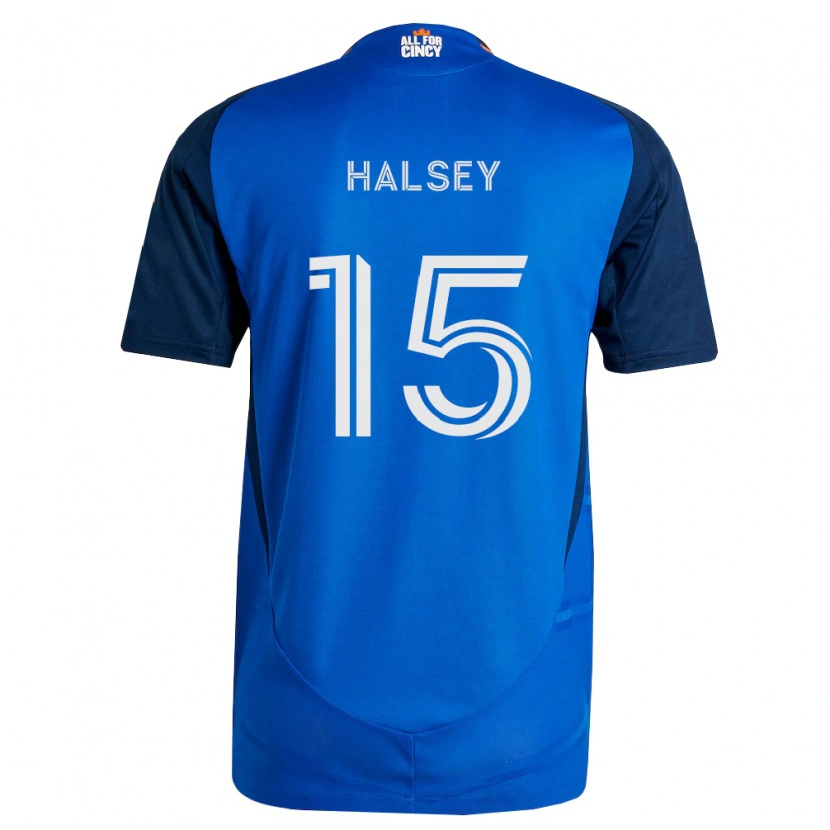 Danxen Børn Bret Halsey #15 Kongelig Blå Orange Hjemmebane Spillertrøjer 2026/27 Trøje T-Shirt