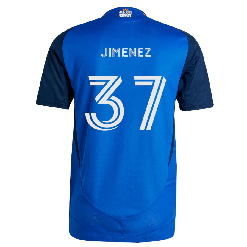 Danxen Børn Stiven Jimenez #37 Kongelig Blå Orange Hjemmebane Spillertrøjer 2026/27 Trøje T-Shirt