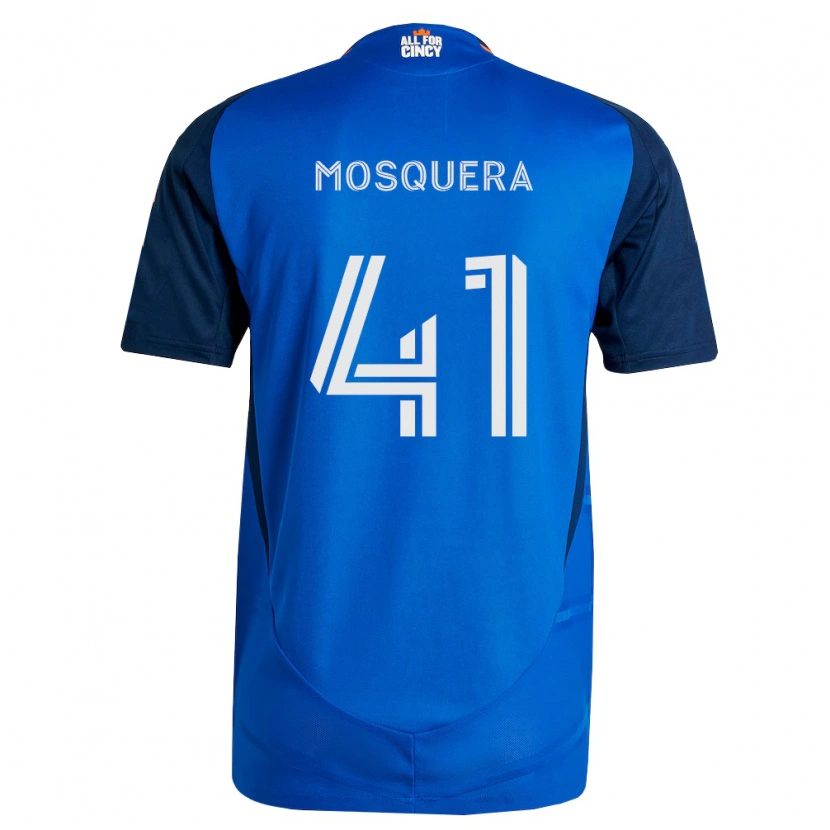 Danxen Børn Deiver Mosquera #41 Kongelig Blå Orange Hjemmebane Spillertrøjer 2026/27 Trøje T-Shirt