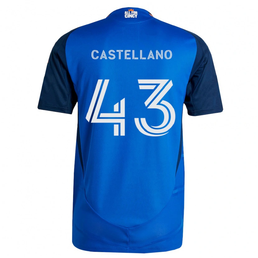 Danxen Børn Jesús Castellano #43 Kongelig Blå Orange Hjemmebane Spillertrøjer 2026/27 Trøje T-Shirt
