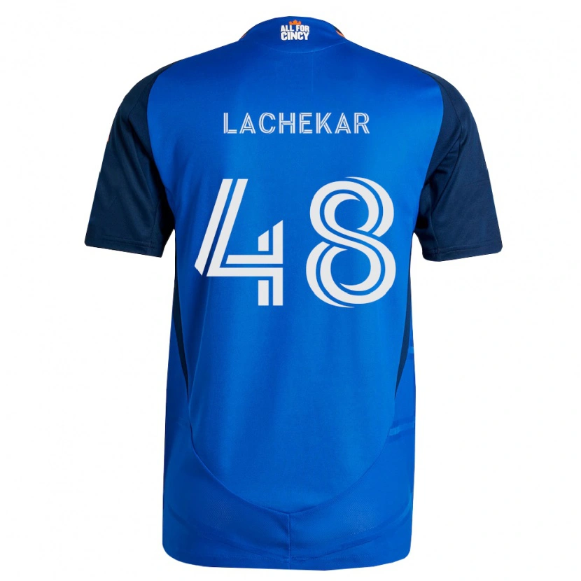 Danxen Børn Sami Lachekar #48 Kongelig Blå Orange Hjemmebane Spillertrøjer 2026/27 Trøje T-Shirt