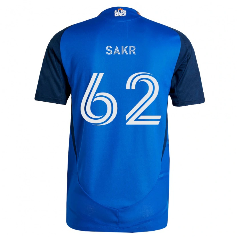 Danxen Børn Ali Sakr #62 Kongelig Blå Orange Hjemmebane Spillertrøjer 2026/27 Trøje T-Shirt