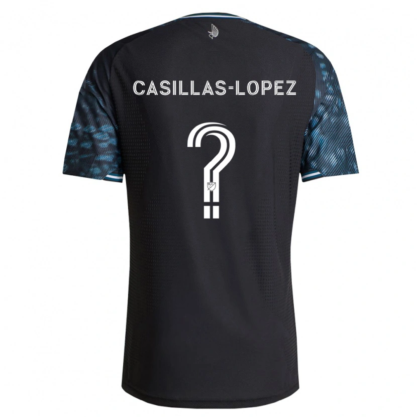 Danxen Børn Carlos Casillas-Lopez #0 Sort Hvid Hjemmebane Spillertrøjer 2026/27 Trøje T-Shirt