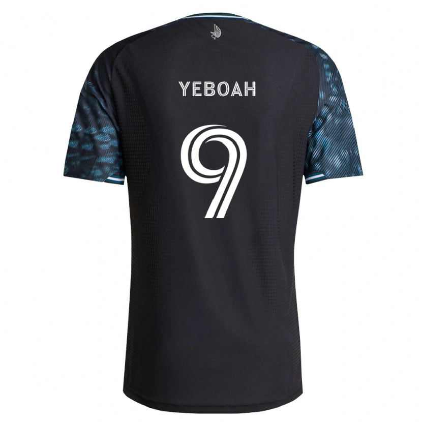 Danxen Børn Kelvin Yeboah #9 Sort Hvid Hjemmebane Spillertrøjer 2026/27 Trøje T-Shirt