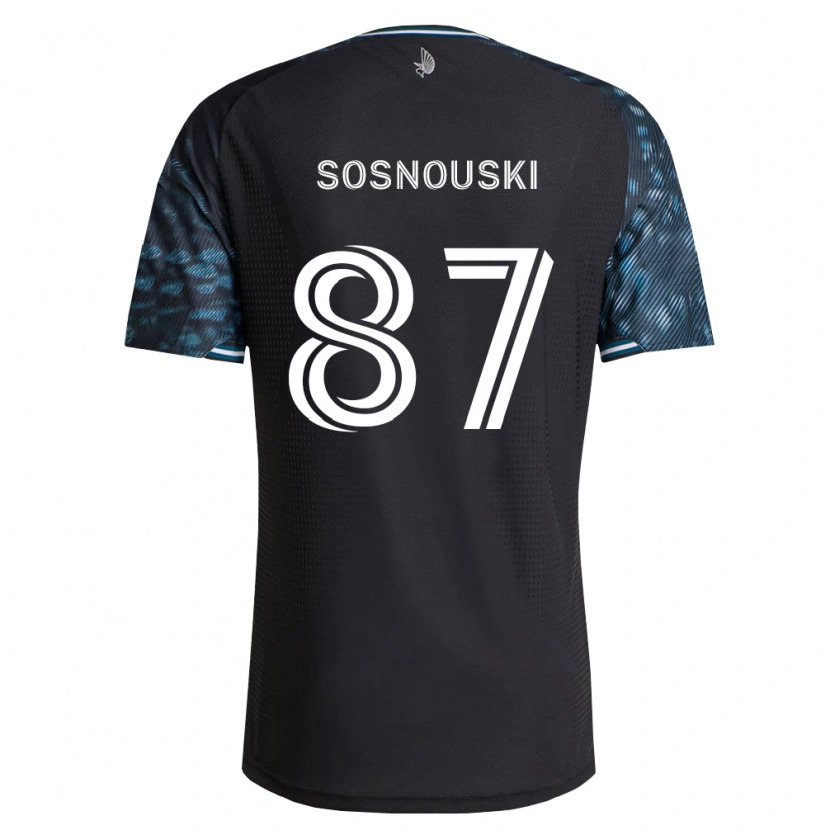 Danxen Børn Justin Sosnouski #87 Sort Hvid Hjemmebane Spillertrøjer 2026/27 Trøje T-Shirt
