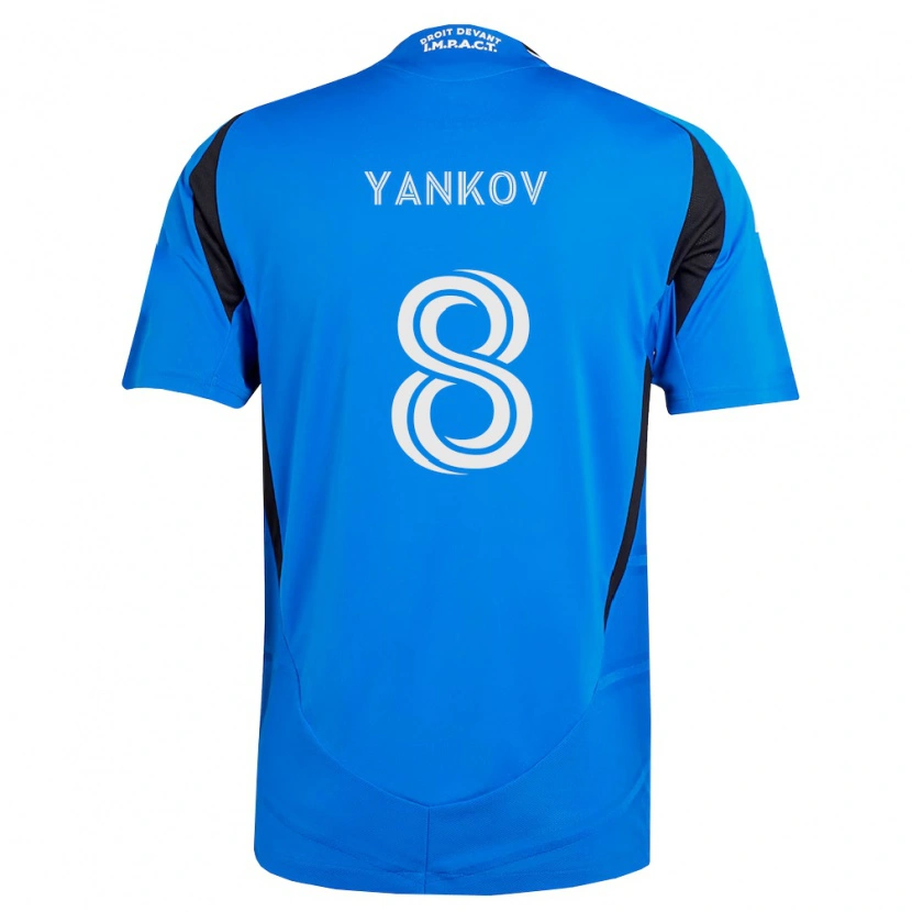 Danxen Børn Dominik Yankov #8 Blå Hvid Sort Hjemmebane Spillertrøjer 2026/27 Trøje T-Shirt