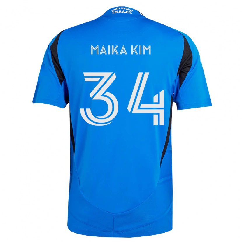 Danxen Børn Guerrier Maika Kim #34 Blå Hvid Sort Hjemmebane Spillertrøjer 2026/27 Trøje T-Shirt