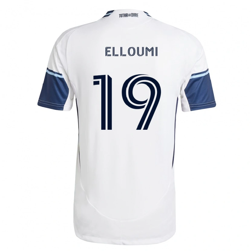 Danxen Børn Rayan Elloumi #19 Hvid Kongelig Blå Hjemmebane Spillertrøjer 2026/27 Trøje T-Shirt