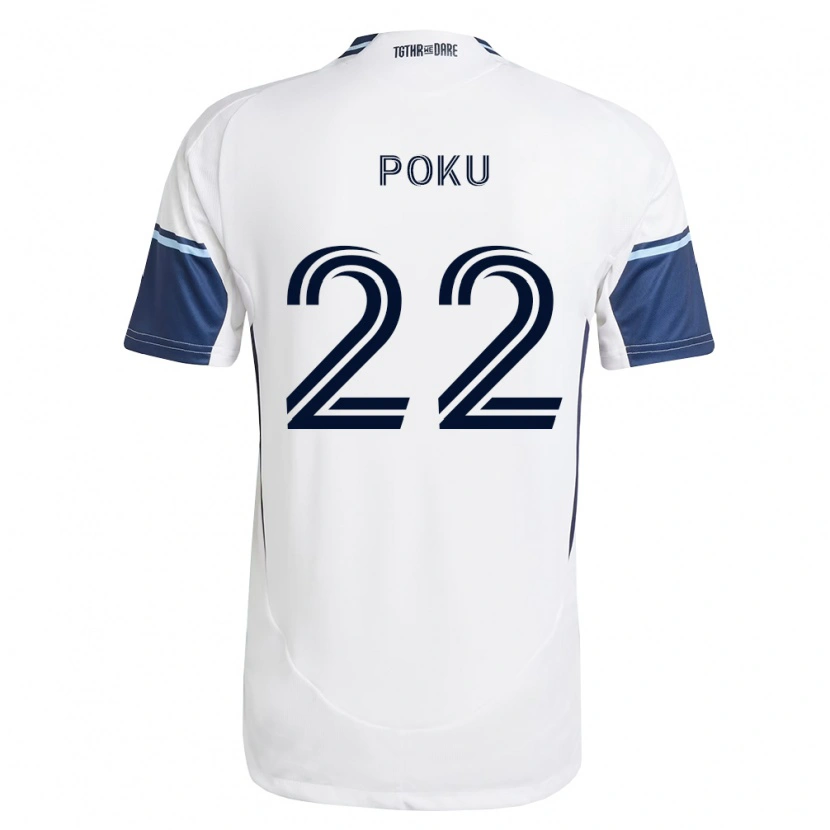 Danxen Børn Kwasi Poku #22 Hvid Kongelig Blå Hjemmebane Spillertrøjer 2026/27 Trøje T-Shirt