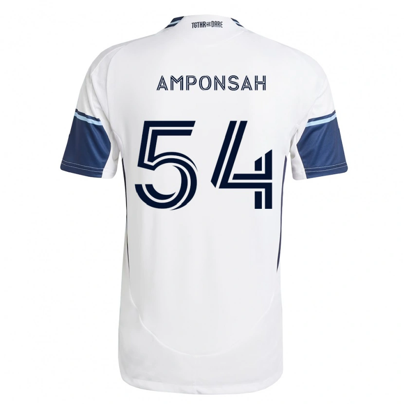 Danxen Børn Prince Amponsah #54 Hvid Kongelig Blå Hjemmebane Spillertrøjer 2026/27 Trøje T-Shirt