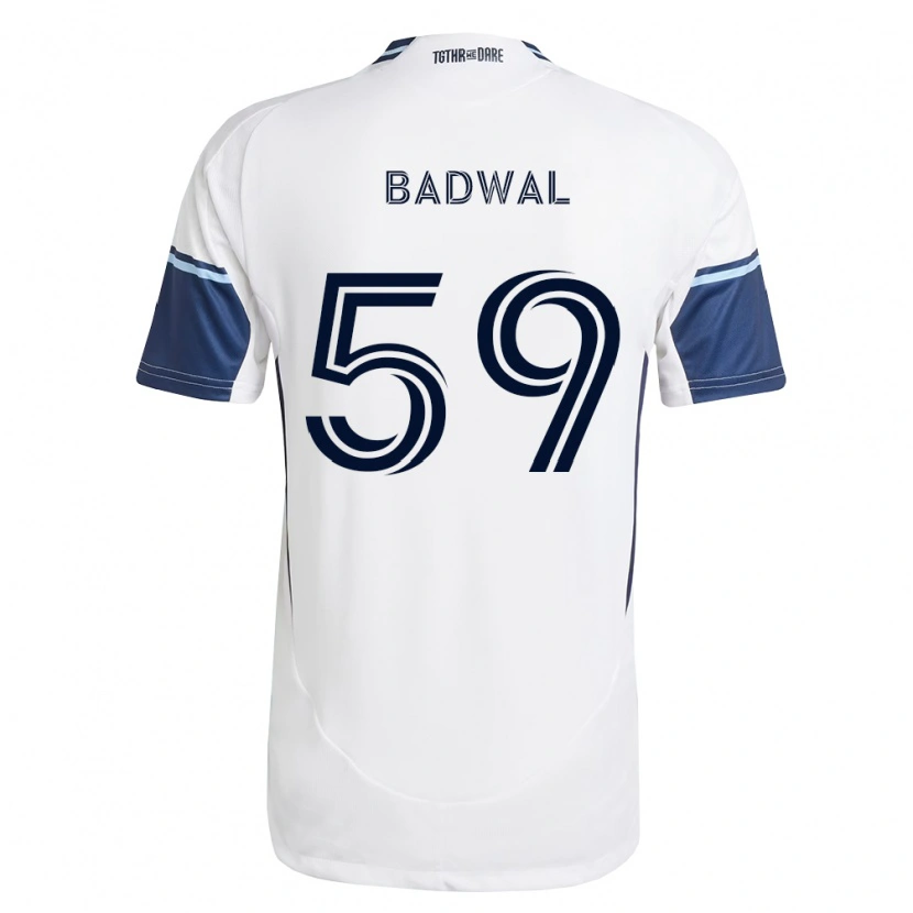 Danxen Børn Jeevan Badwal #59 Hvid Kongelig Blå Hjemmebane Spillertrøjer 2026/27 Trøje T-Shirt