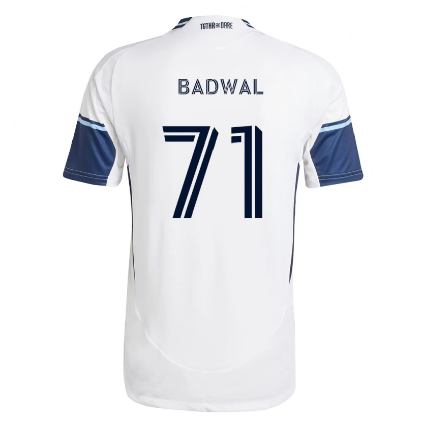 Danxen Børn Manav Badwal #71 Hvid Kongelig Blå Hjemmebane Spillertrøjer 2026/27 Trøje T-Shirt